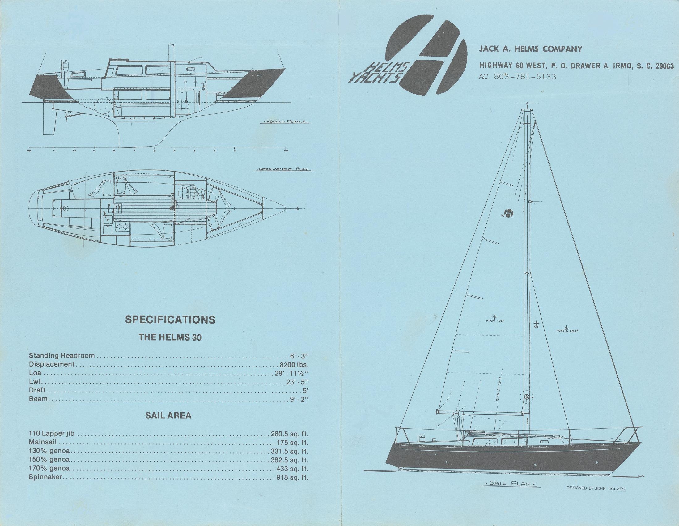 Outside of 1977 Helms 30 Brochure